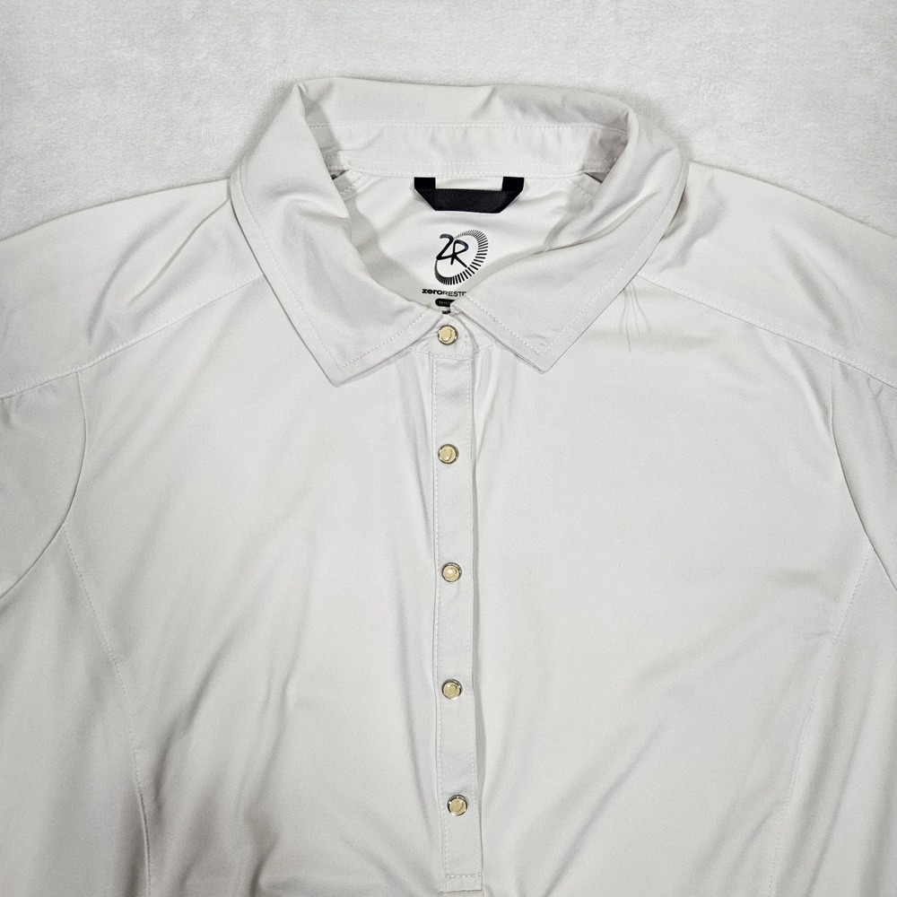 Zero Restriction 1/4 Zip Pullover Men's XL Tour‎ Series Golf White Short Sleeve - Picture 2 of 7